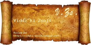 Vidéki Zsolt névjegykártya